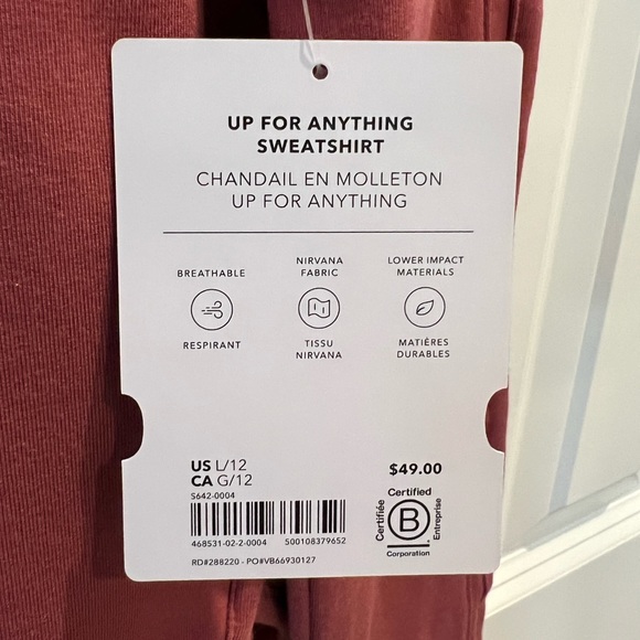 NWT Athleta Girls Up For Anything Sweatshirt - Picture 5 of 6